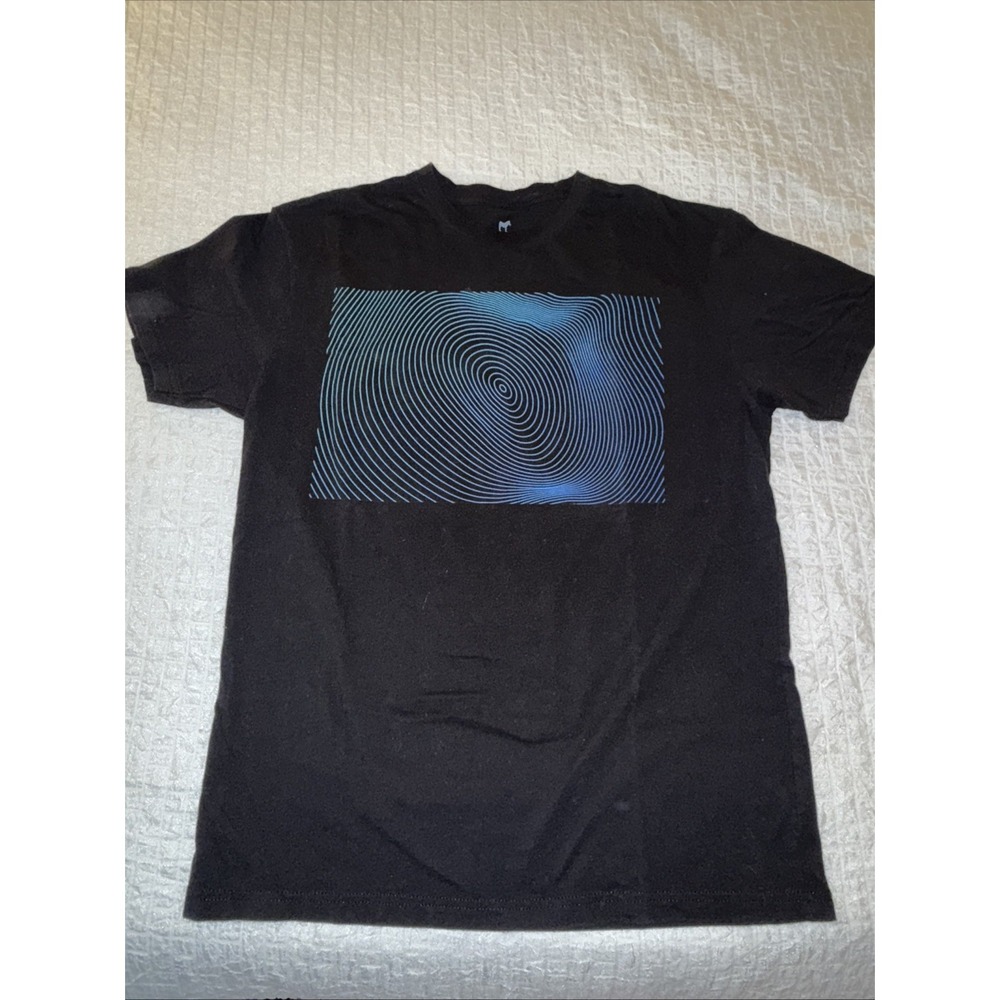 Sticker Mule Men's Large Black Spiral Graphic Soft Cotton Tee Shirt